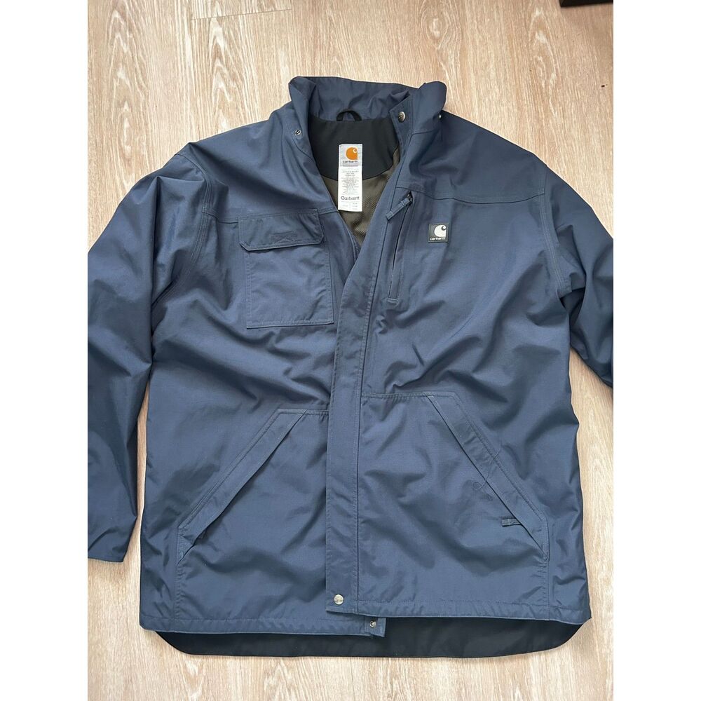 Carhartt C72 BLS Vintage 2007 Workwear Jacket 2XL Tall Blue Slate Embroidered